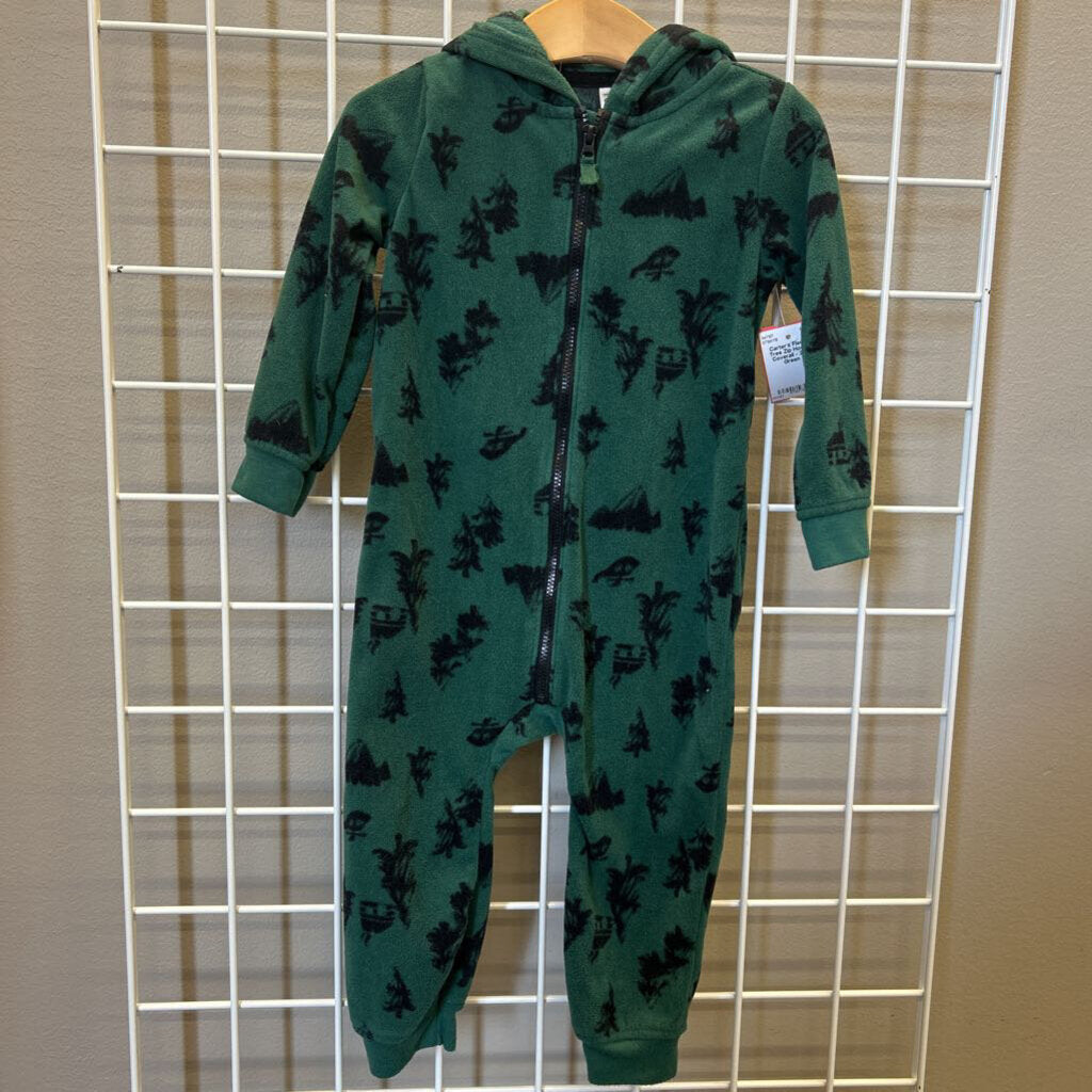 Carter's Fleece Tree Zip Hoodie Coverall - 24m