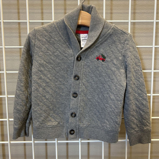 Carter's Quilted Holiday Cardigan - 24m