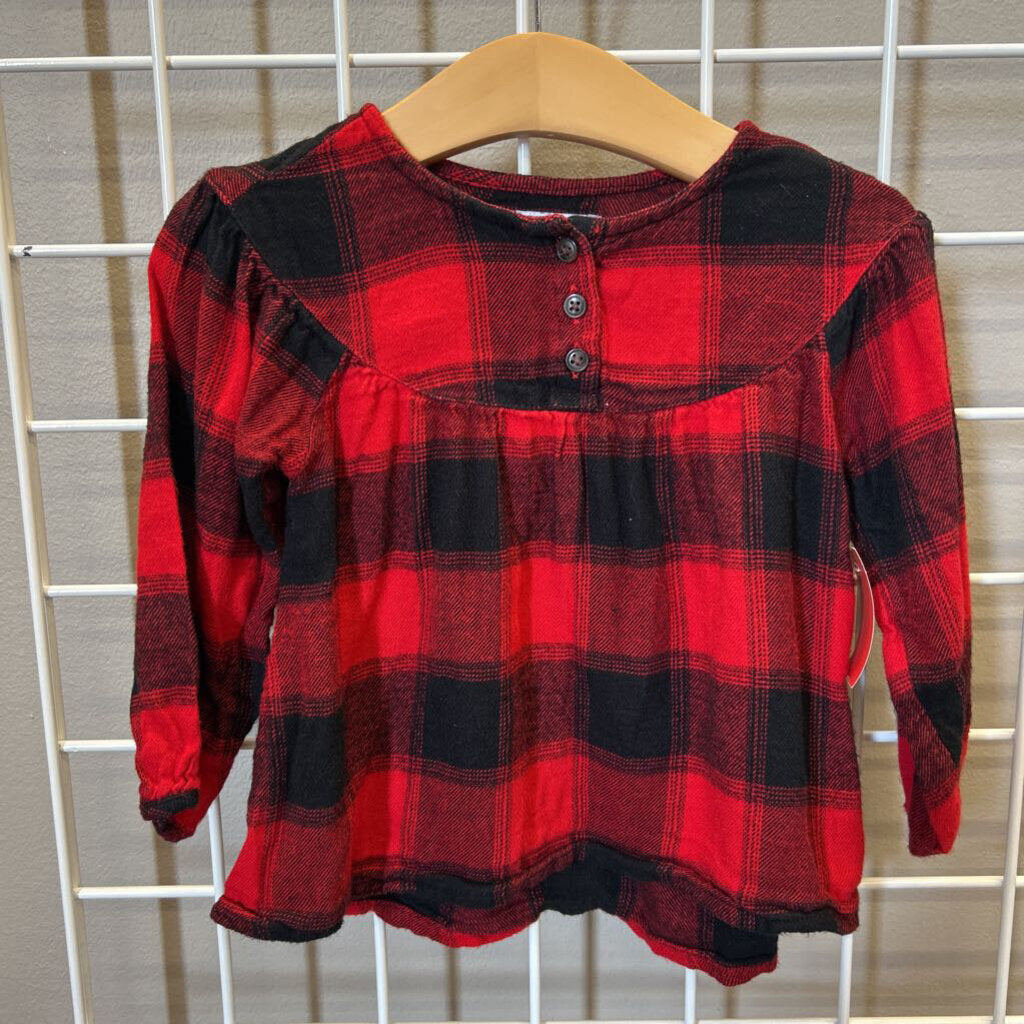 Old Navy Plaid LS Top - 2T