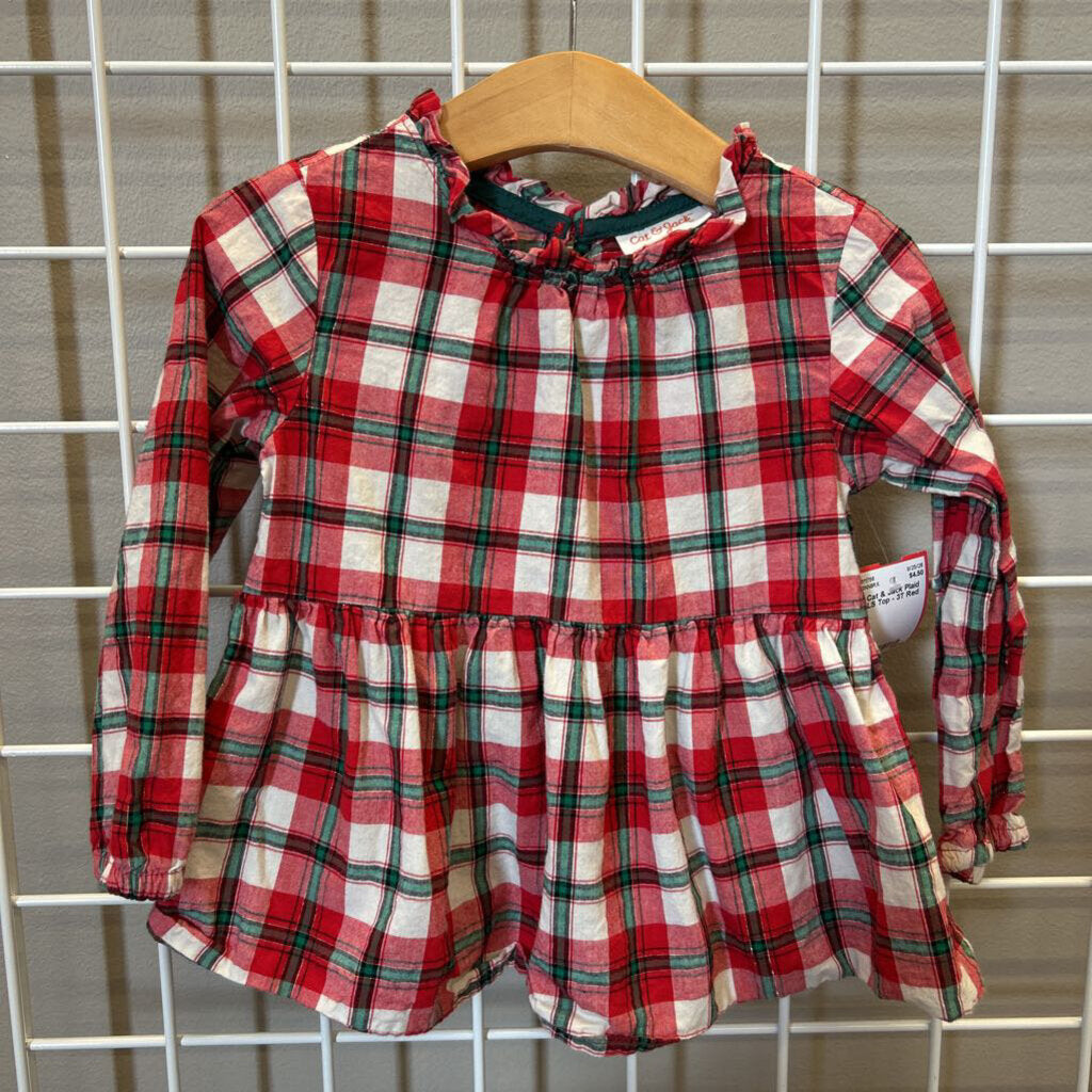 Cat & Jack Plaid LS Top - 3T