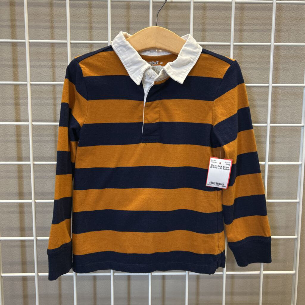Cat & Jack Stripe LS Polo - 5T