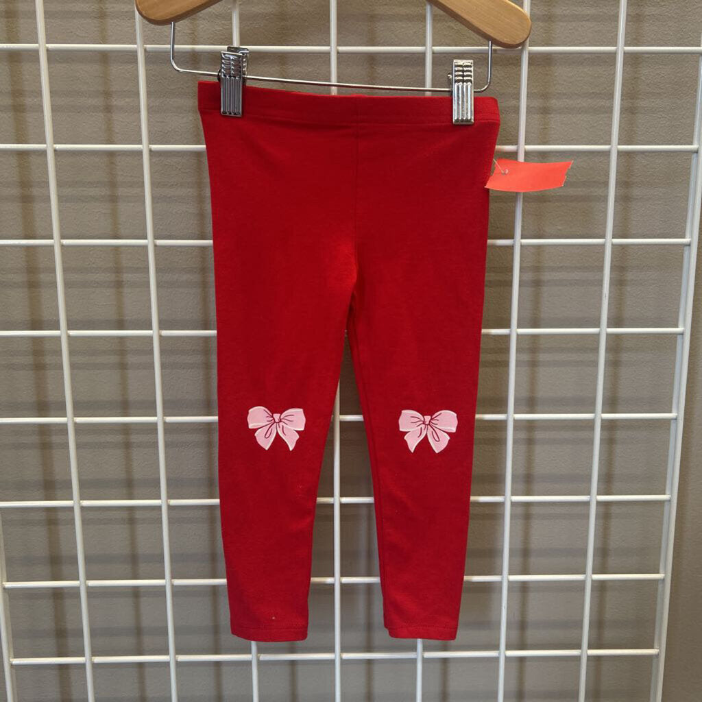 Holiday Time Bow Leggings - 2T