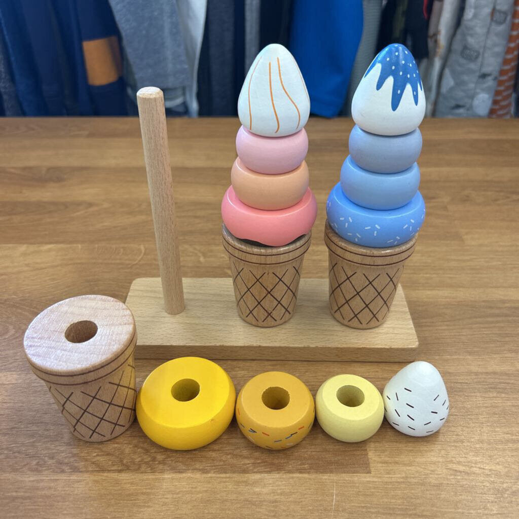 Wood Ice Cream Stacker Toy