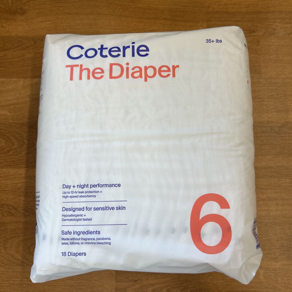NEW Coterie Diaper Pack - Size 6 18 Count