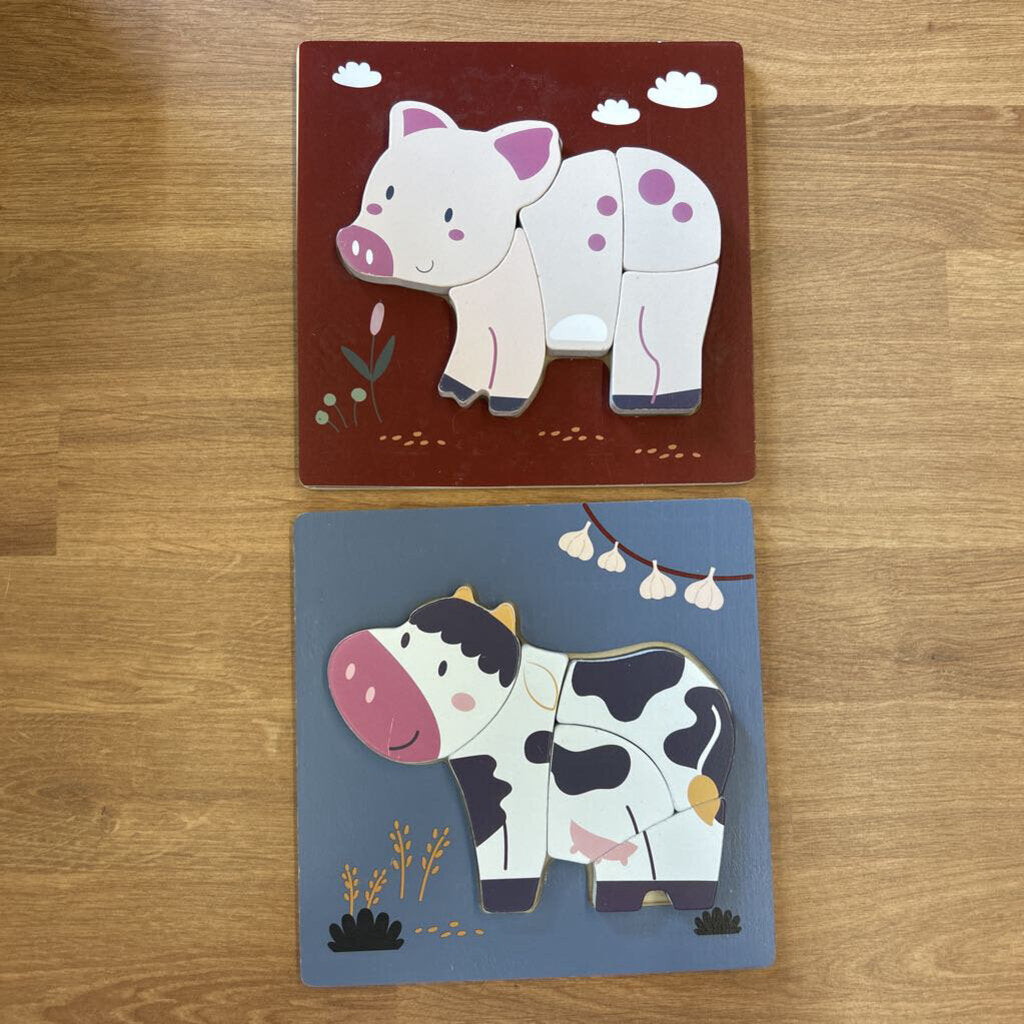 Set of 2 Wood Animal Puzzles
