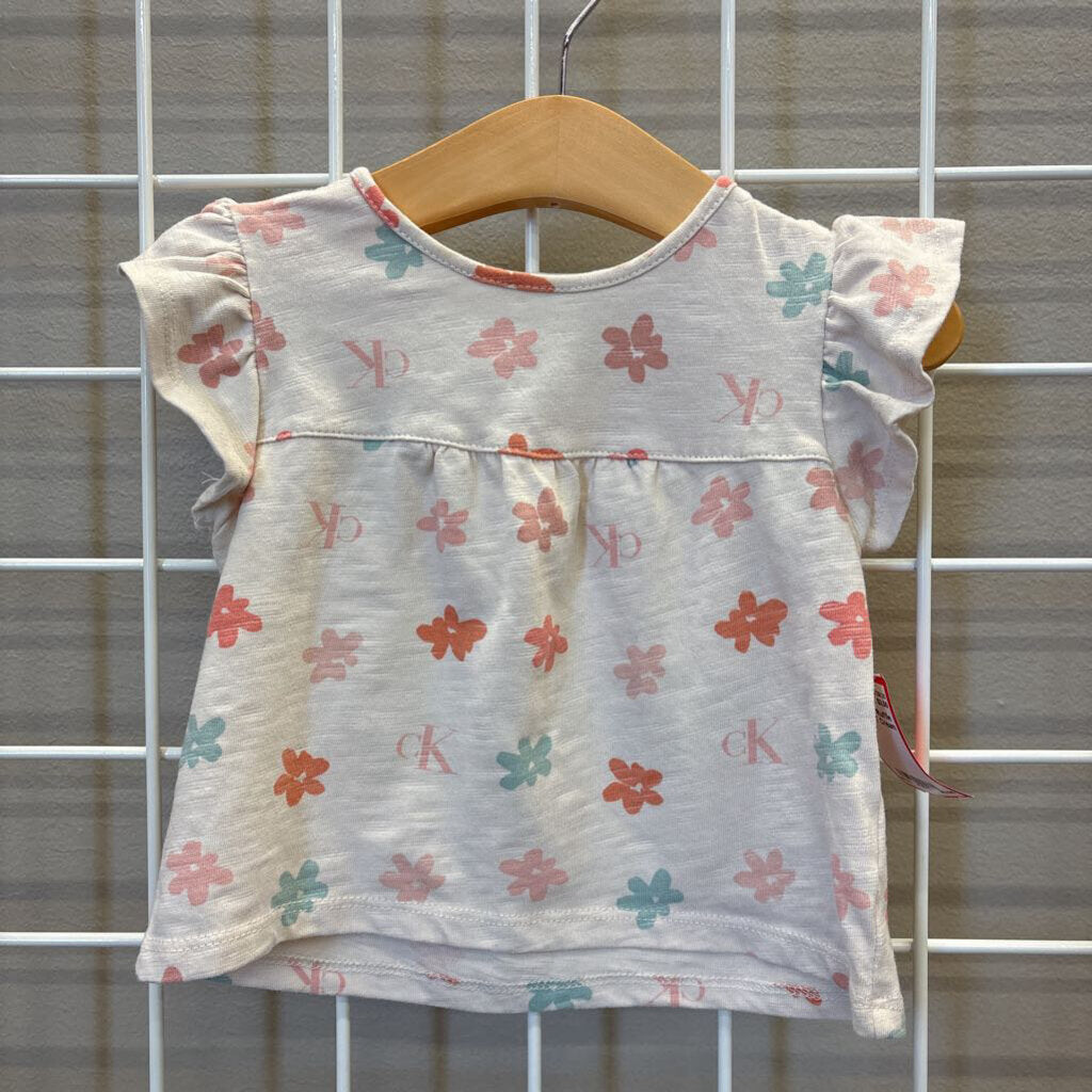 Calvin Klein Ruffle SS Tee - 2T