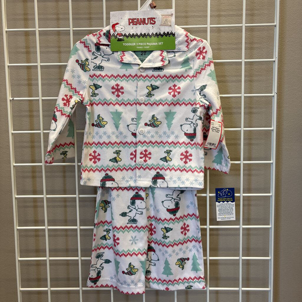 NWT Peanuts Christmas Fleece Pjs - 2