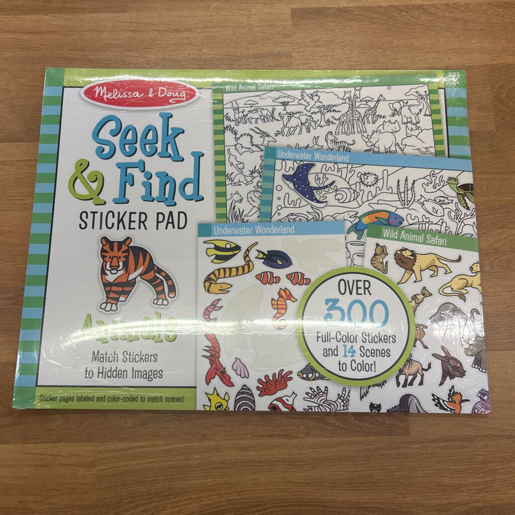 NEW Melissa & Doug Seek & Find Sticker Pad - Animals
