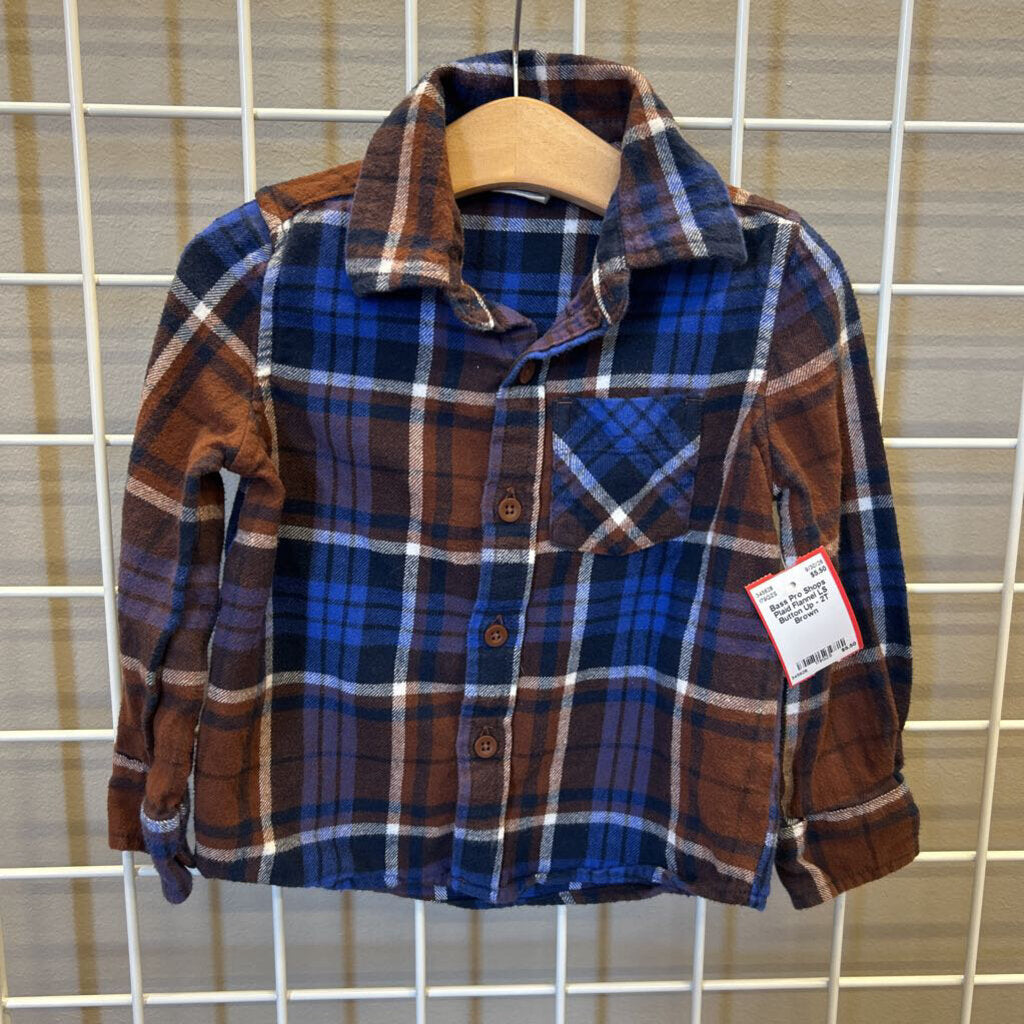 Bass Pro Shops Plaid Flannel LS Button Up - 2T