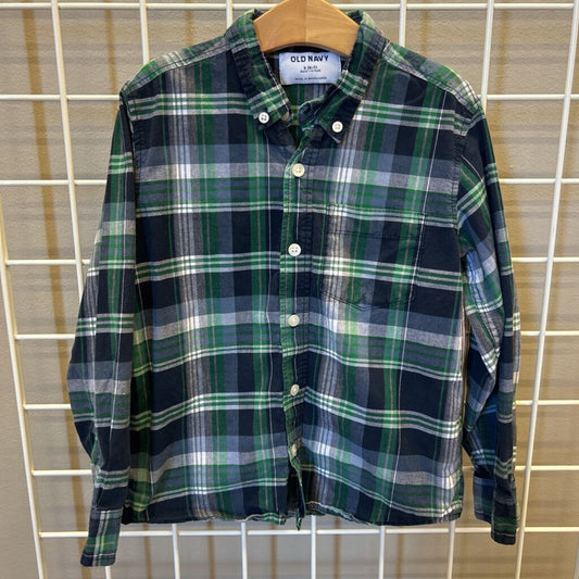 Old Navy Plaid LS Button Up - 6/7