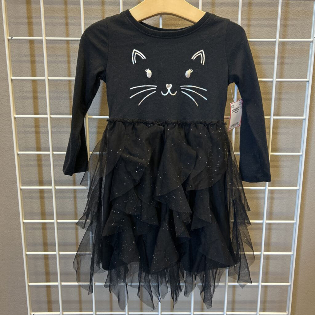 Jumping Beans Cat Tulle LS Dress - 2T