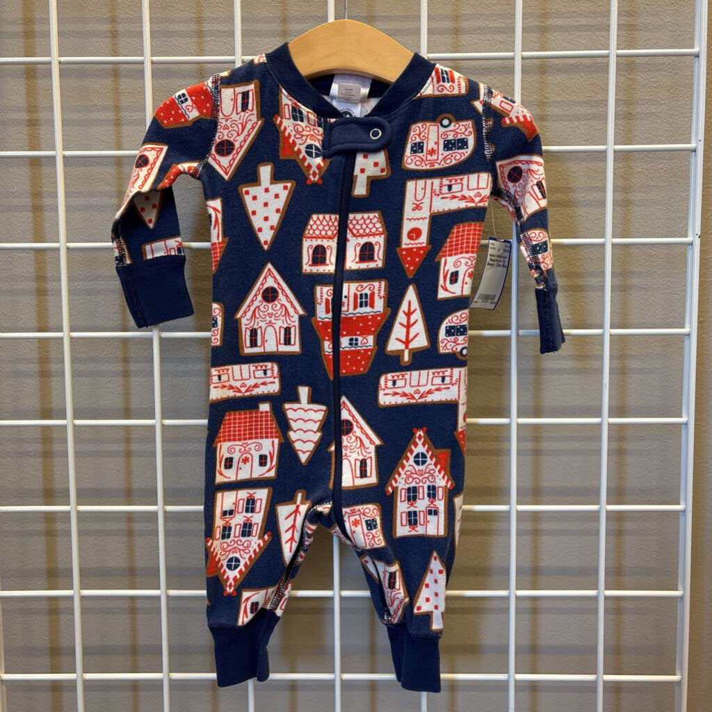 Hanna Andersson Gingerbread Zip Sleeper - 3/6m