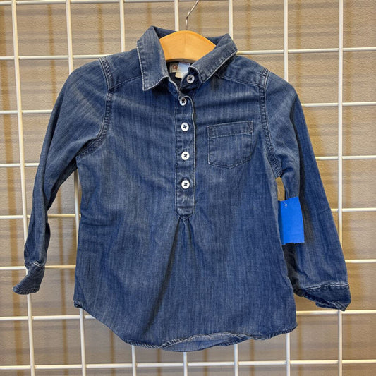 Cat & Jack Chamray LS Button Up Top - 3T