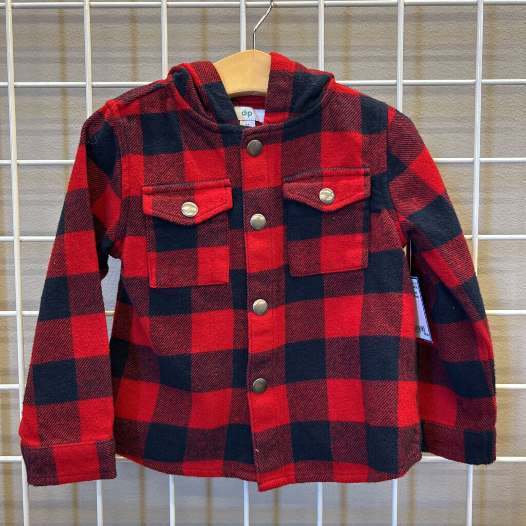 Dip Plaid Flannel Shacket - 3T