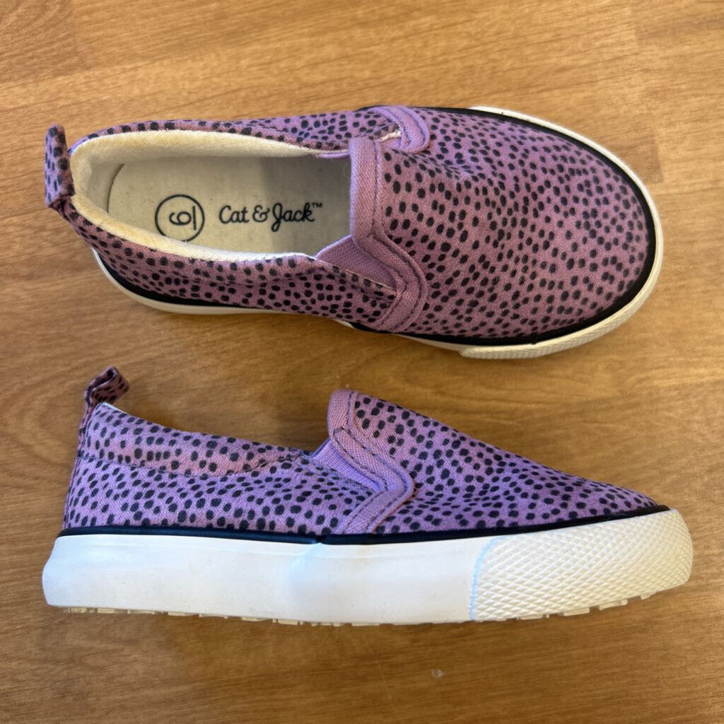 Cat & Jack Purple Dot Sneakers - 6