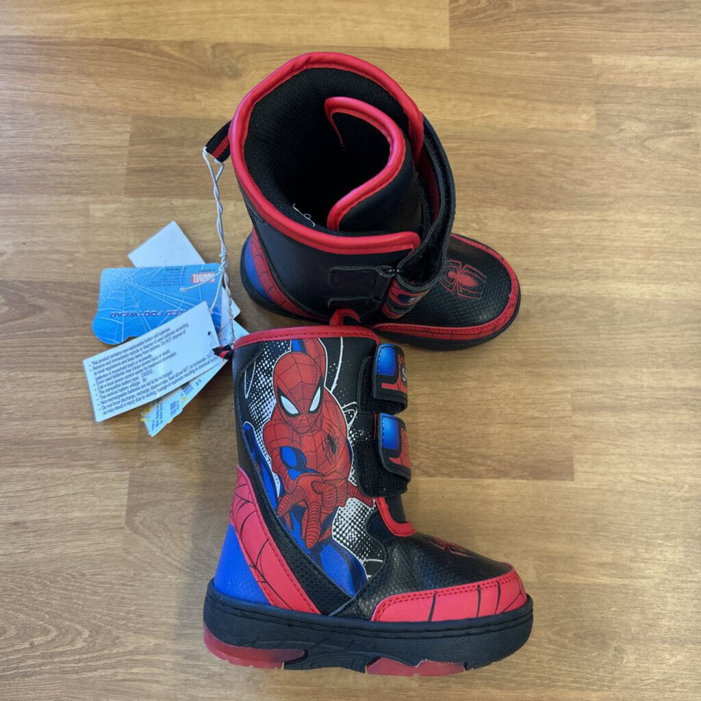 NEW Spiderman Light Up Snow Boots - 8