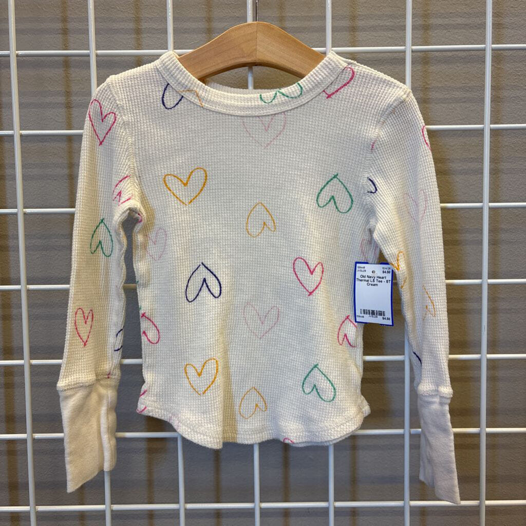 Old Navy Heart Thermal LS Tee - 5T