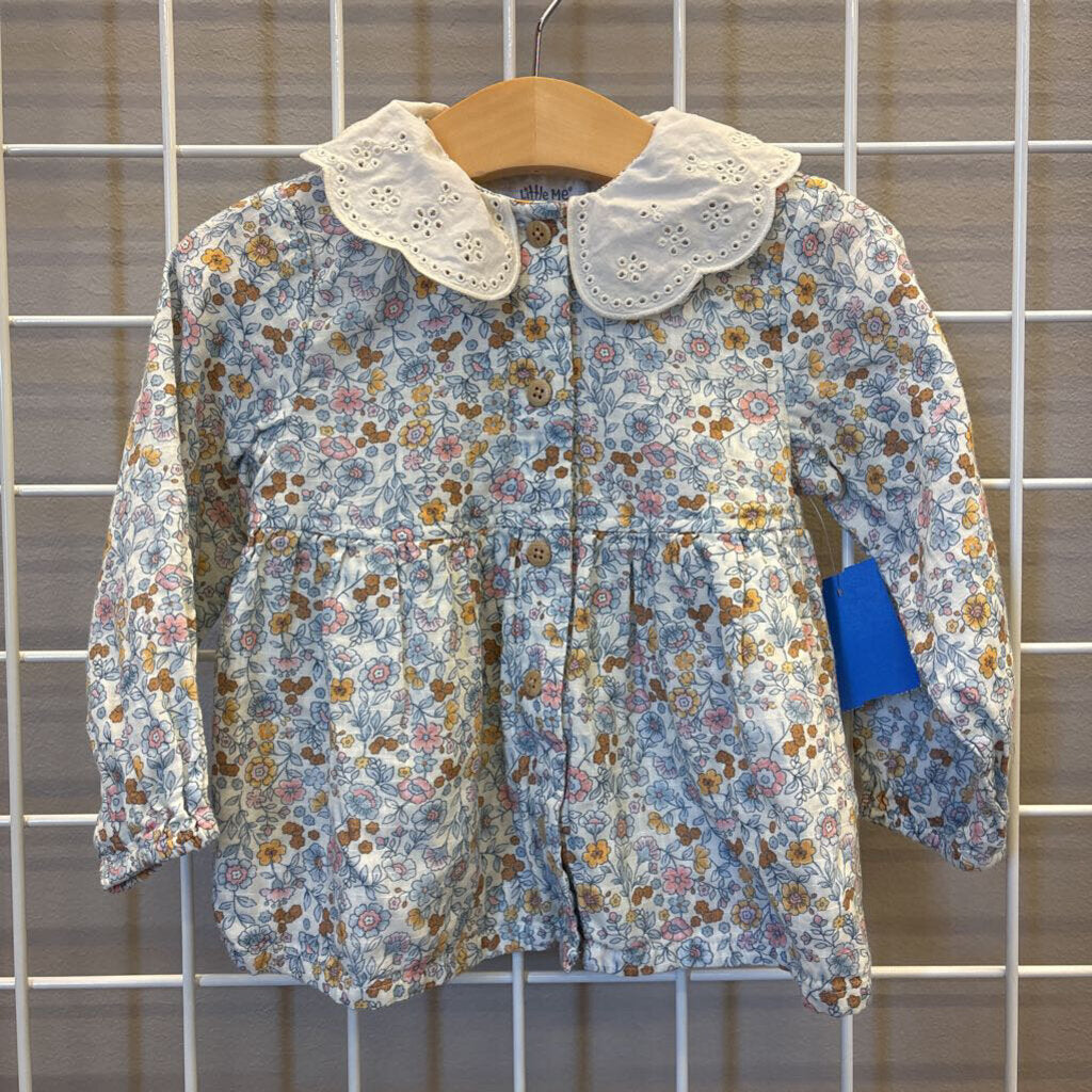 Little Me Floral Collar LS Top - 2T