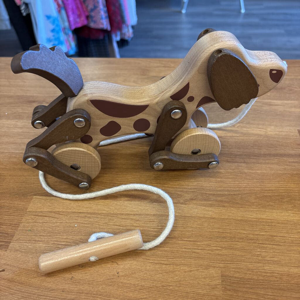 Pull Wooden Dog Toy