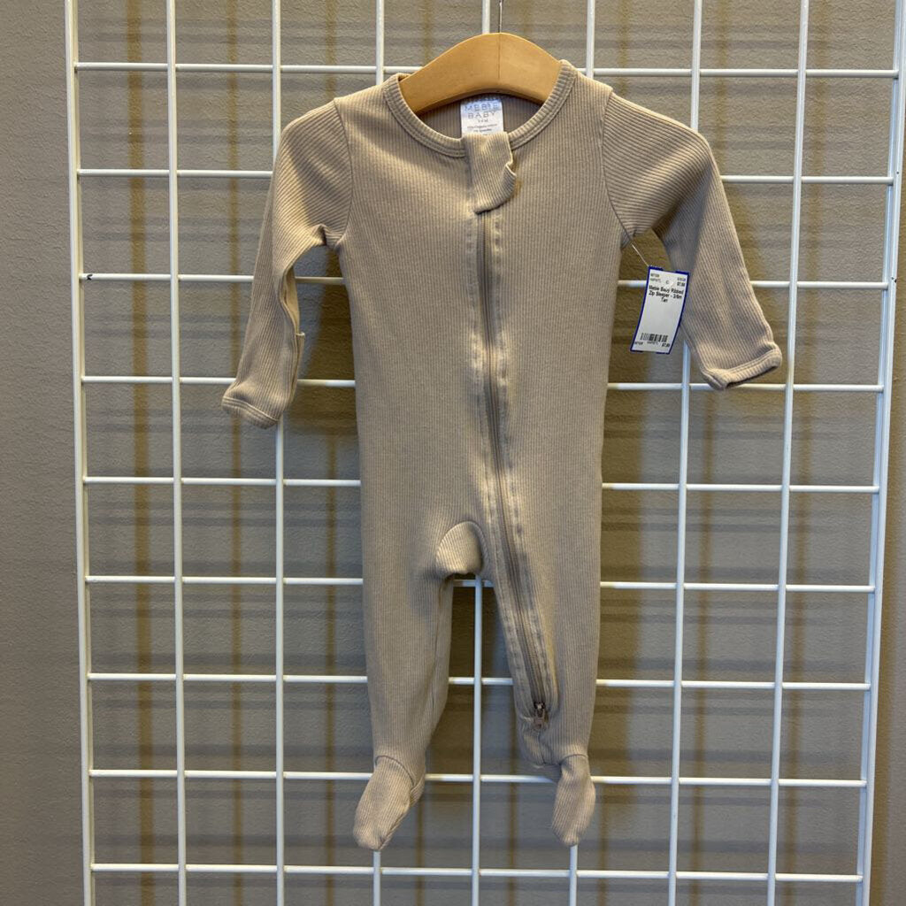 Mebie Baby Ribbed Zip Sleeper - 3/6m