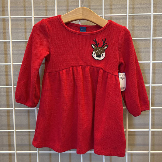 Old Navy Reindeer LS Dress - 18/24m