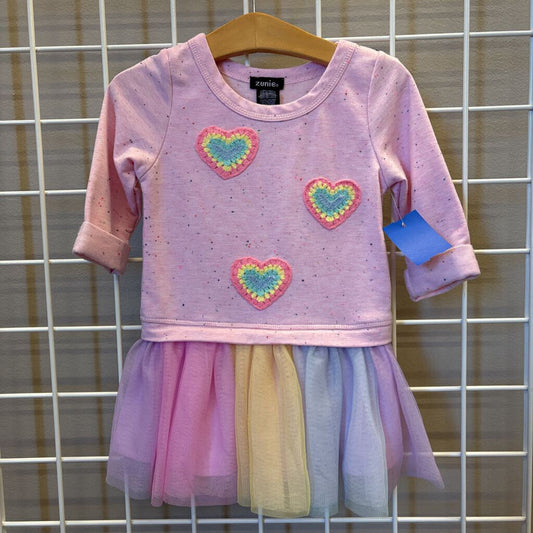 Zunie Heart Quarter Sleeve Dress - 2T