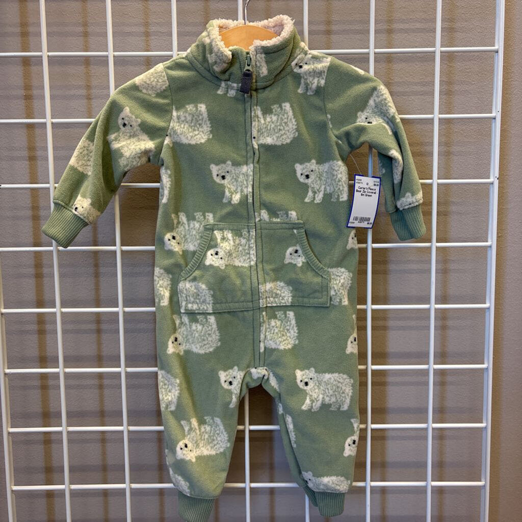Carter's Fleece Bear Zip Coverall - 6m