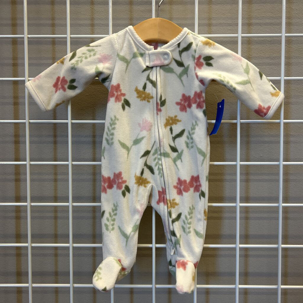 Carter's Fleece Floral Zip Sleeper - NB