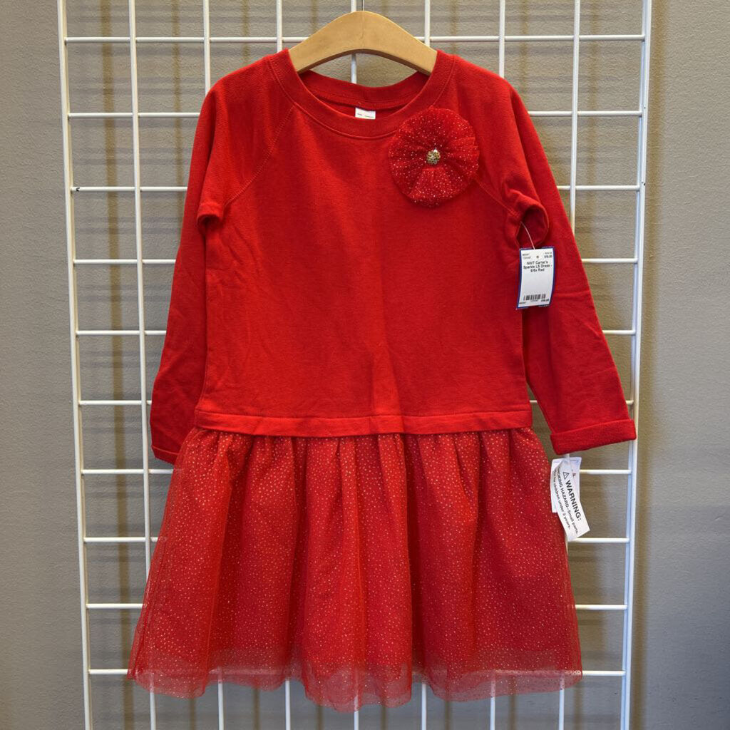 NWT Carter's Sparkle LS Dress - 6/6x