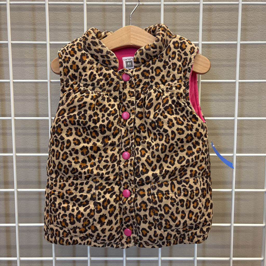 Carter's Leopard Puffer Vest - 4T