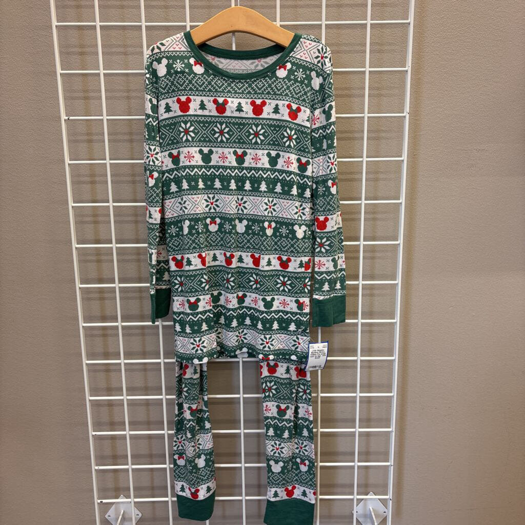 Little Sleepies Bamboo Mickey Holiday Pjs (small mark on leg) - 9/10