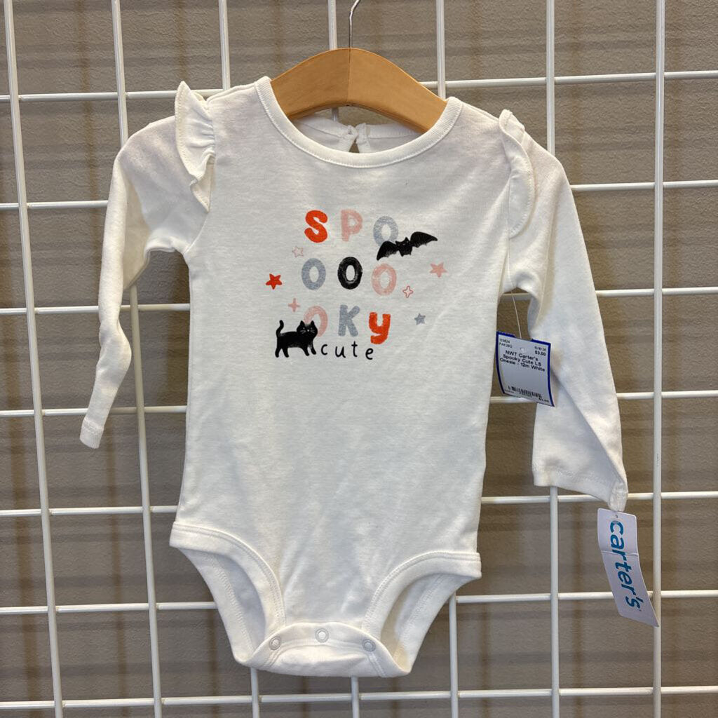 NWT Carter's Spooky Cute LS Onesie - 12m