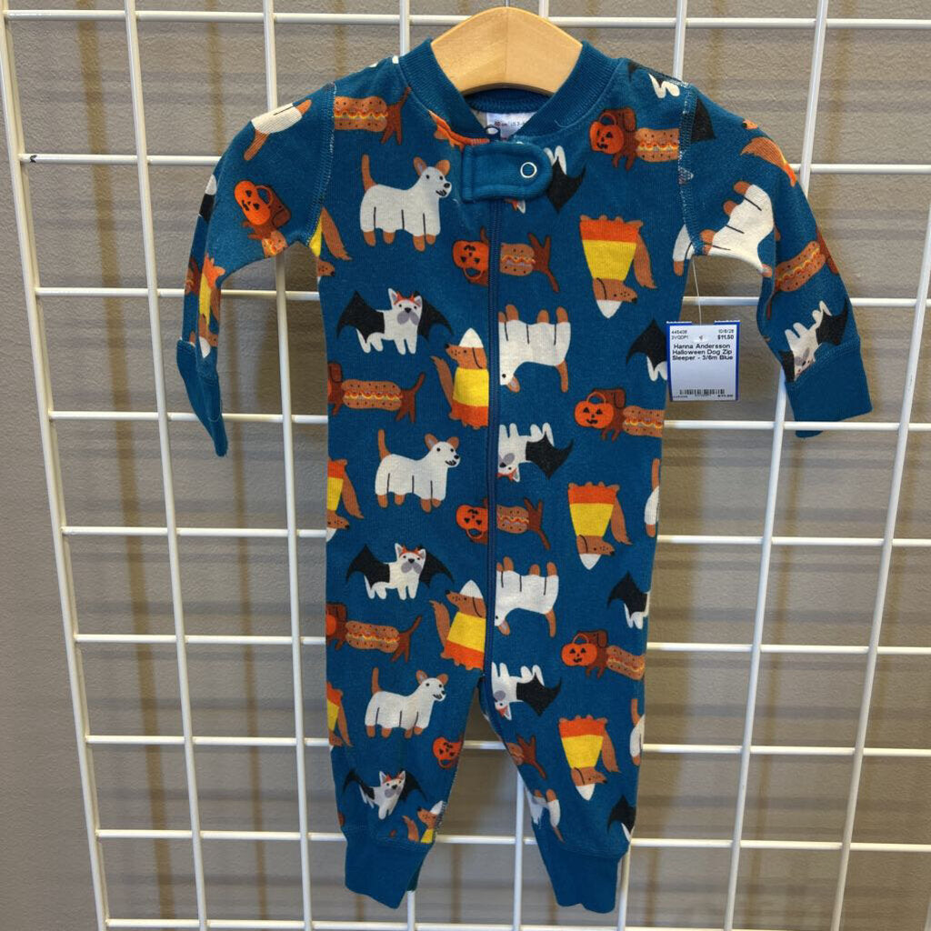 Hanna Andersson Halloween Dog Zip Sleeper - 3/6m