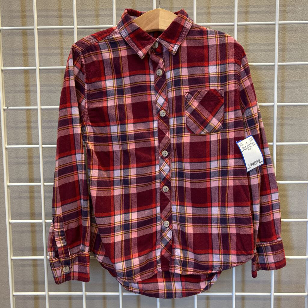 Cat & Jack Plaid LS Button Up - 6/6x