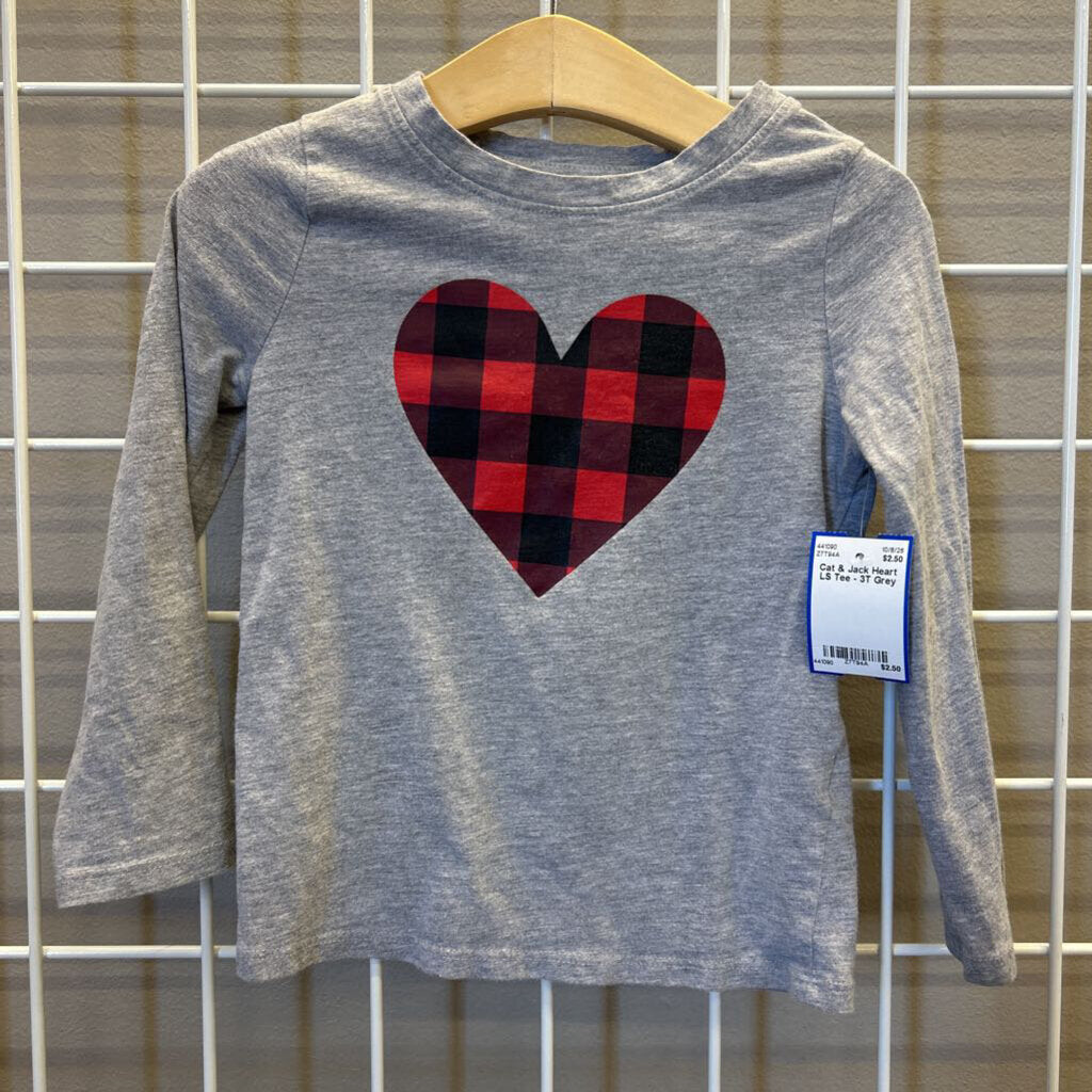 Cat & Jack Heart LS Tee - 3T