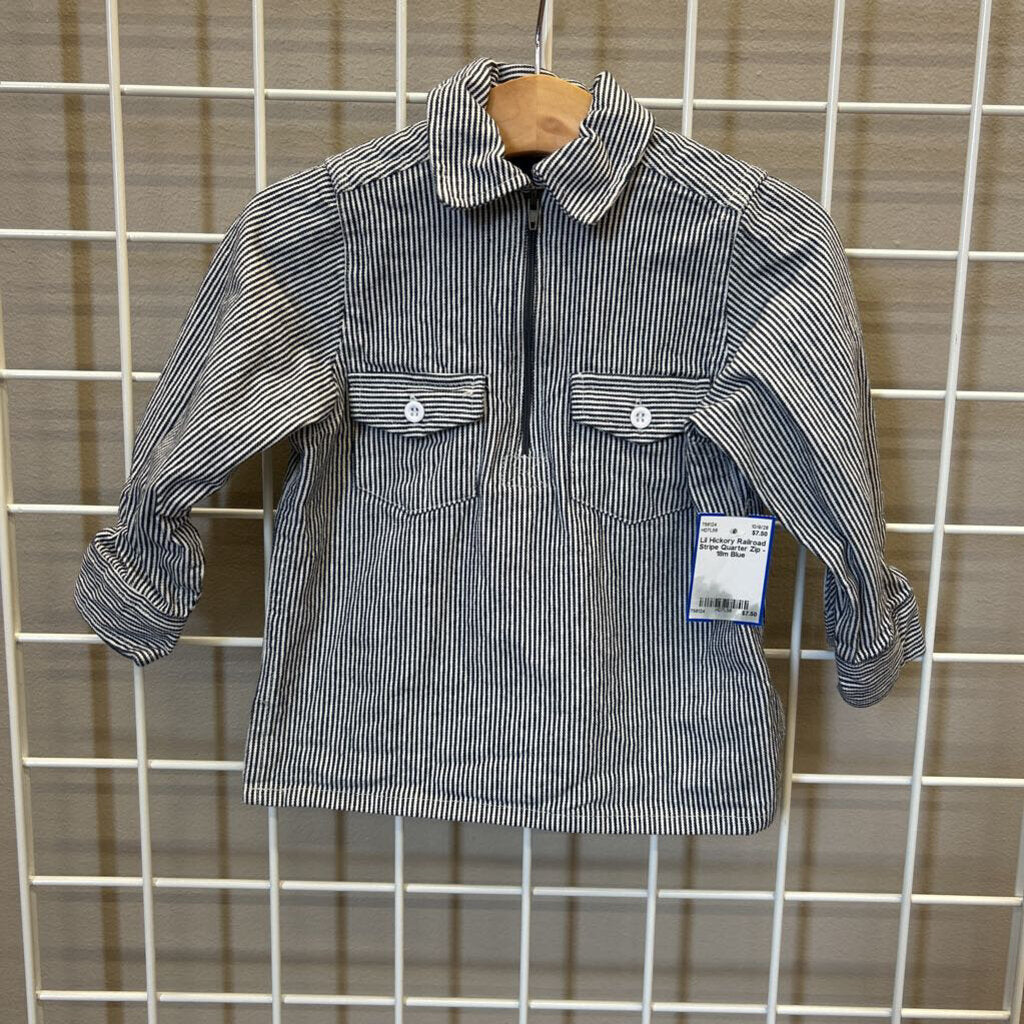 Lil Hickory Railroad Stripe Quarter Zip - 18m