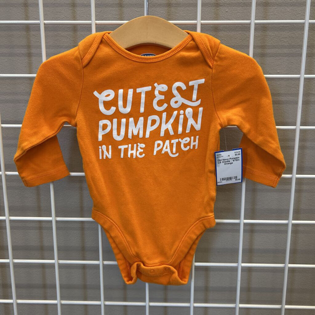 Old Navy Pumpkin LS Onesie - 6/12m
