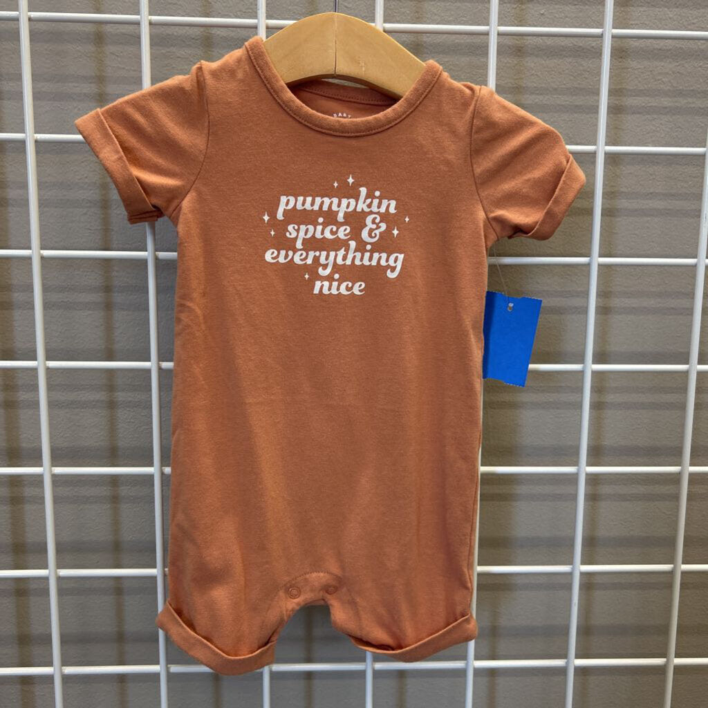 Cat & Jack Pumpkin Spice Short Romper - 3/6m