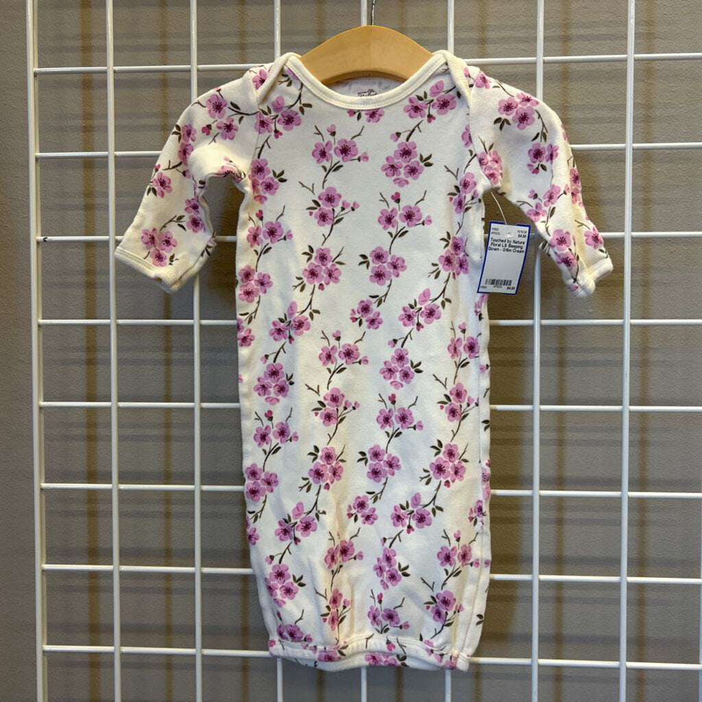 Touched by Nature Floral LS Sleeping Gown - 0/6m