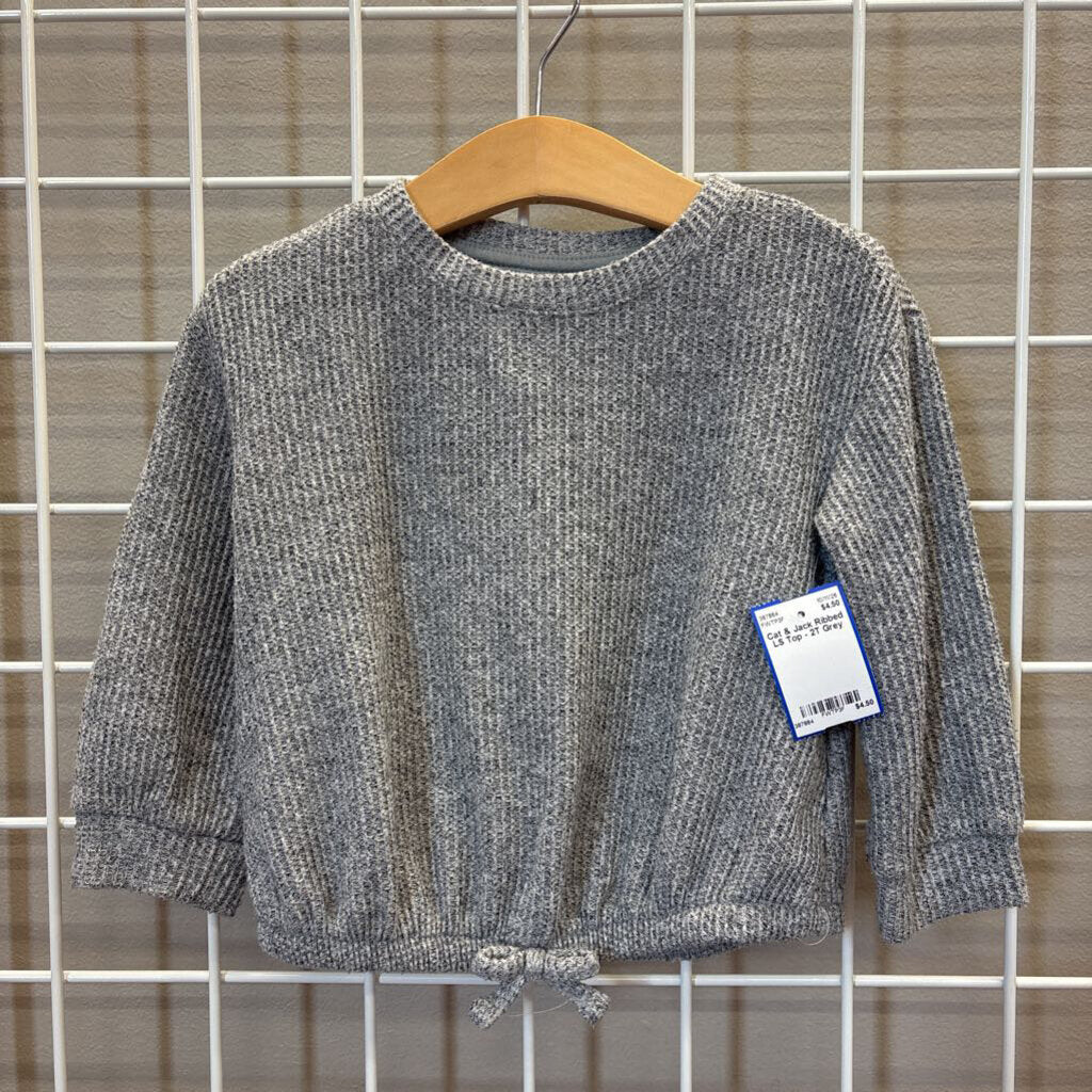 Cat & Jack Ribbed LS Top - 2T