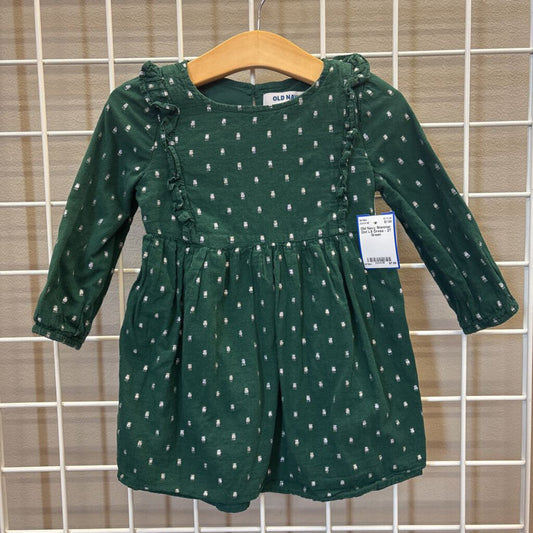 Old Navy Shimmer Dot LS Dress - 2T