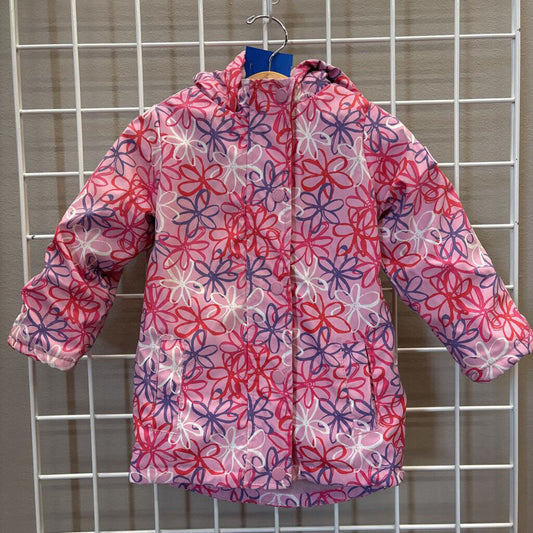Hunter Floral Fleece Lined Rain Jacket (marks on arm) - 2T