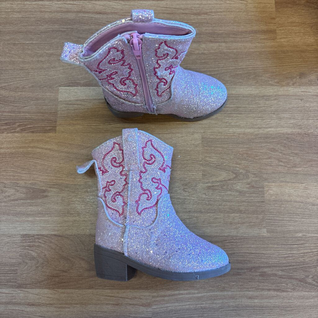 First Steps Pink Sparkle Cowgirl Boots - 6