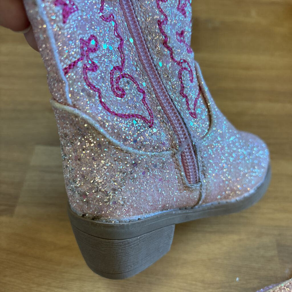 First Steps Pink Sparkle Cowgirl Boots - 6
