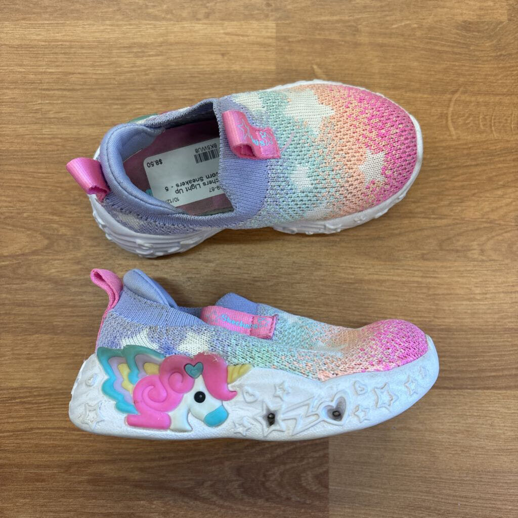 Skechers Light Up Unicorn Sneakers - 5