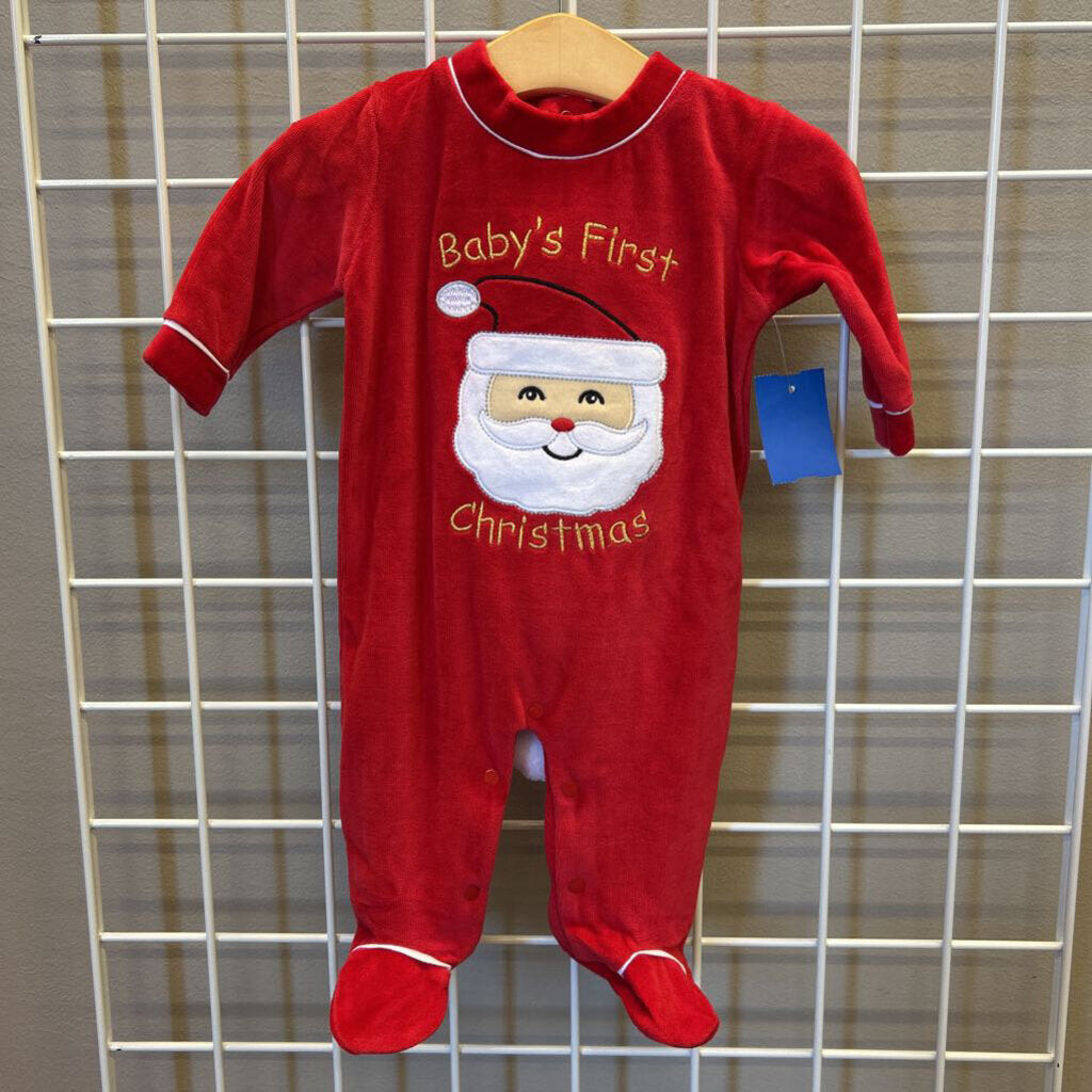 Baby's First Christmas One Pc Set w/ Hat - 0/3m