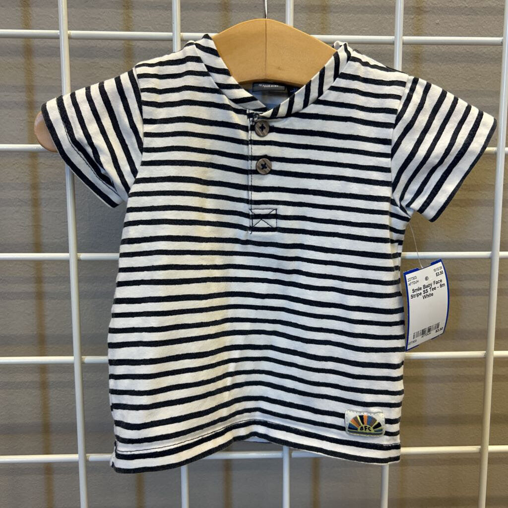 Smile Baby Face Stripe SS Tee - 6m