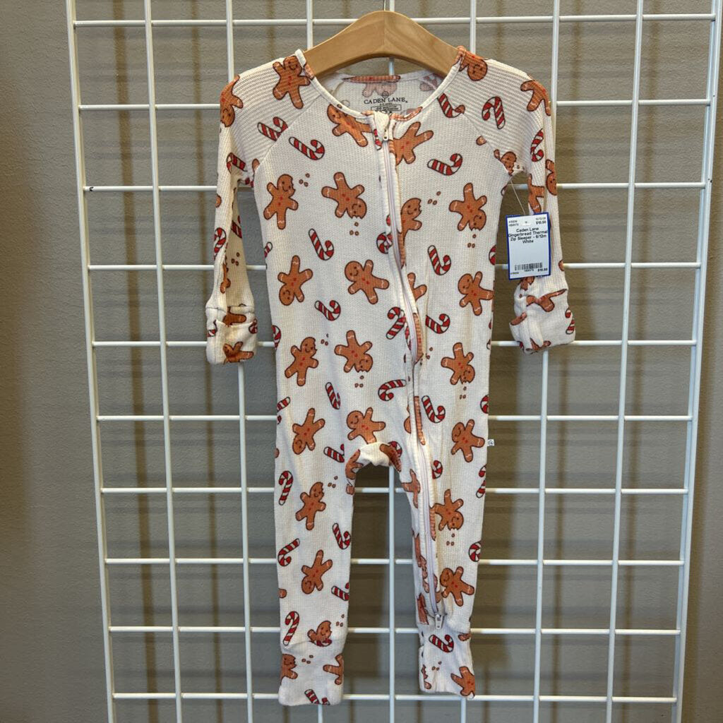 Caden Lane Gingerbread Thermal Zip Sleeper - 6/12m