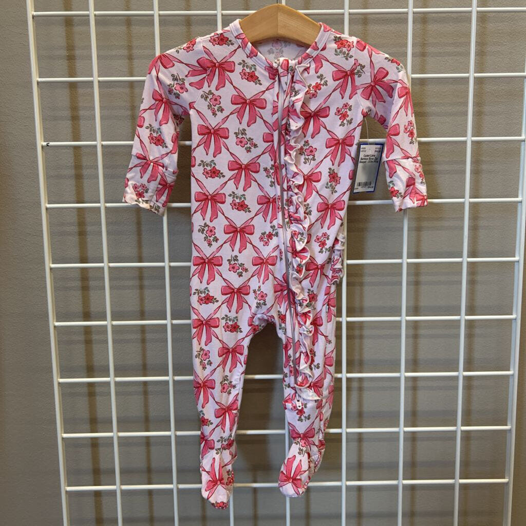 Caden Lane Bamboo Bow Zip Sleeper - 0/3m