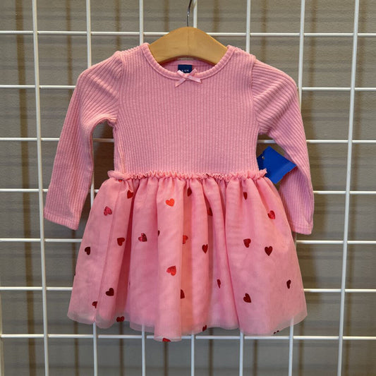 Old Navy Heart LS Dress - 6/12m